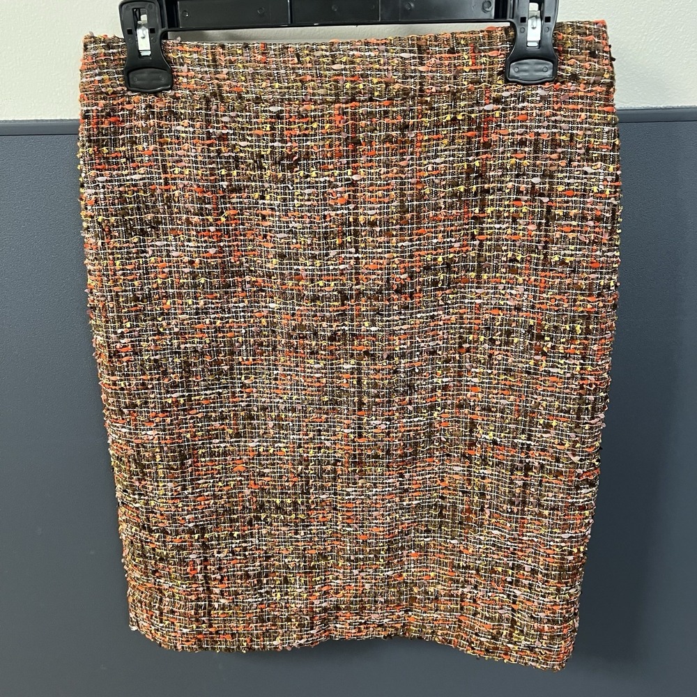 J. Crew The Pencil‎ Skirt Womens 2 Woven Tweed-Like Multicolor 21" Knee-Length